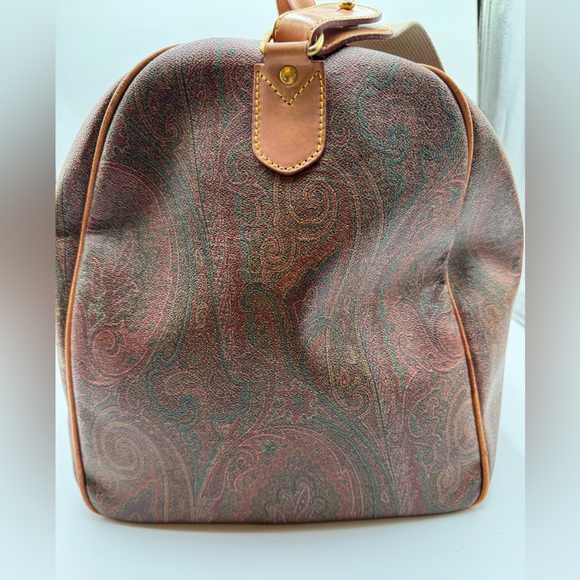 ETRO -Authentic-Paisley Coated Canvas Bandolier Duffle w/ Lock/Key/Strap 60 - Picture 14 of 16